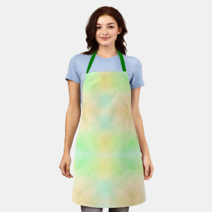 A pastel tie-dye apron with a symmetrical pattern