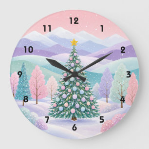 A Pastel Winter Dream Large Clock