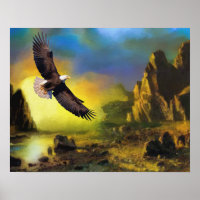 A Patriotic Design with Bald Eagle Flying High