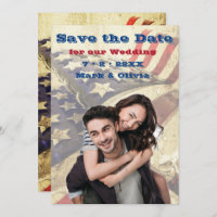 A Patriotic Save The Date Flat Card
