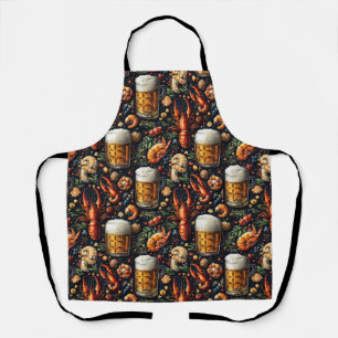 A pattern for beer and seafood lovers. apron