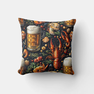 A pattern for beer and seafood lovers. cushion