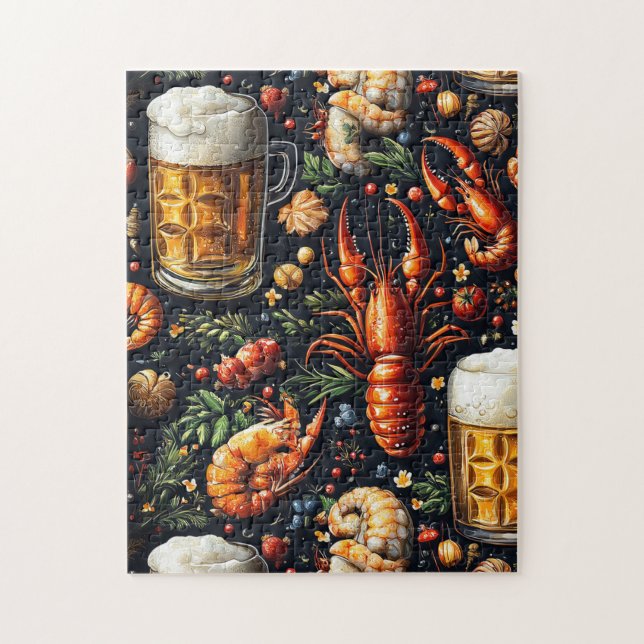 A pattern for beer and seafood lovers. jigsaw puzzle (Vertical)