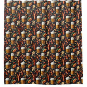 A pattern for beer and seafood lovers. shower curtain