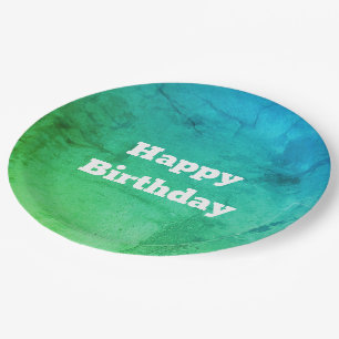 A Pattern In Teal and Green Birthday Plates