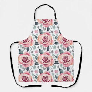 A Pattern Of Abstract Roses In Pastel Colors  Apron