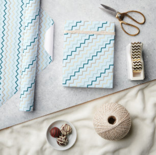 A pattern of colorful zigzag lines wrapping paper