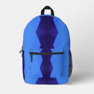 A Pattern of Dark & Baby Blue Lines Printed Backpack