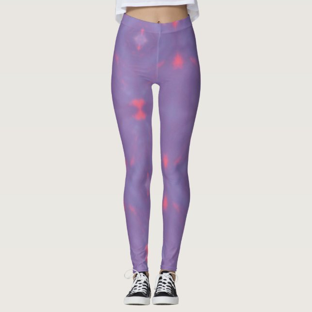A Pattern of Spring Purple and Pink Leggings (Front)