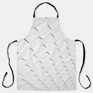 A pattern of white geometric shapes in a facade apron