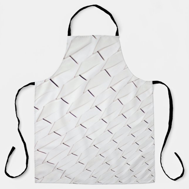 A pattern of white geometric shapes in a facade apron (Front)