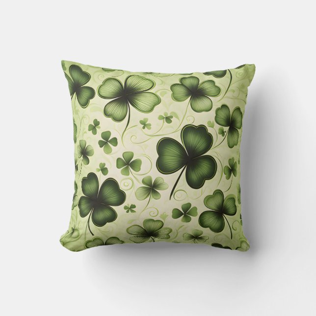 A Pattern Shamrocks and Clovers Cushion (Front)