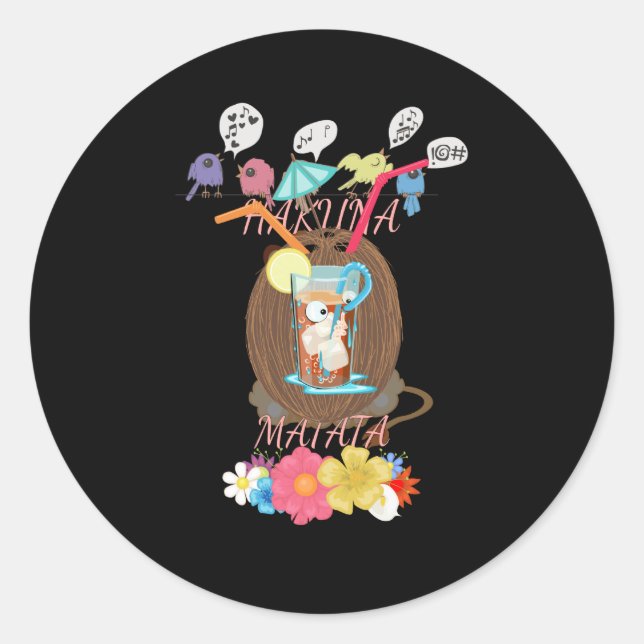 A Peaceful Kingdom: A Lion's Peaceful Moment Classic Round Sticker (Front)