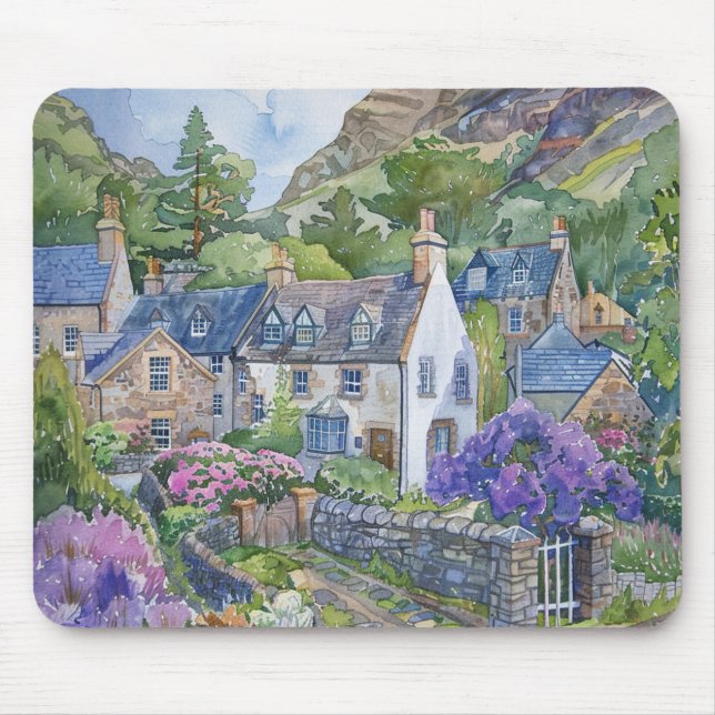 A Peaceful Scottish Village Mouse Pad (Front)