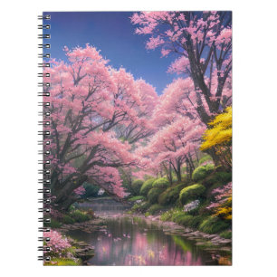 A Peaceful Stream Meanders through a Lush Forest Notebook