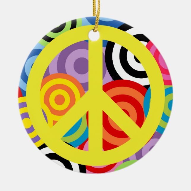 A Peaceful Theme - Peace Sign Ceramic Tree Decoration (Front)