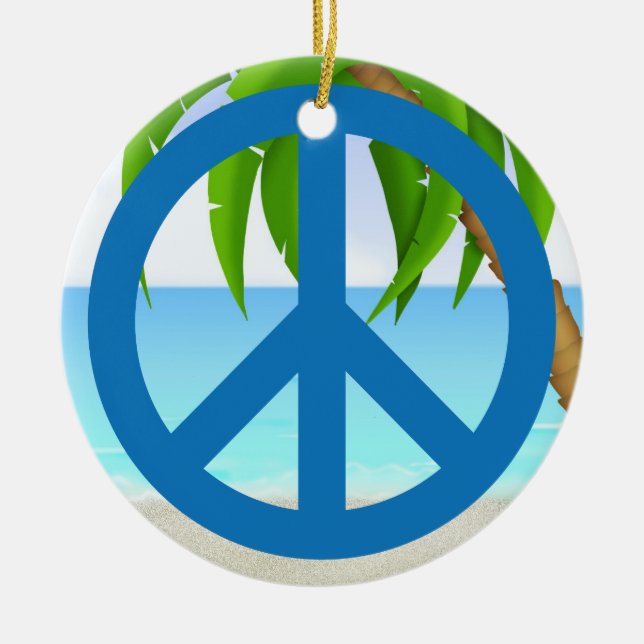 A Peaceful Theme - Peace Sign Ceramic Tree Decoration (Front)