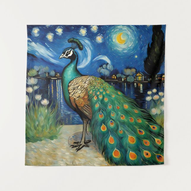 A Peacock in The Starry Night Tapestry (Front)