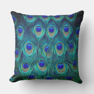 A Peacocks Beautiful Opened Feathers    Cushion