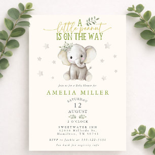 A Peanut on the Way Elephant Gender Neutral Shower Invitation