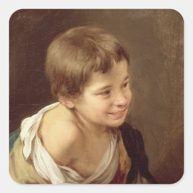 A Peasant Boy Leaning on a Sill, 1670-80 Square Sticker (Front)