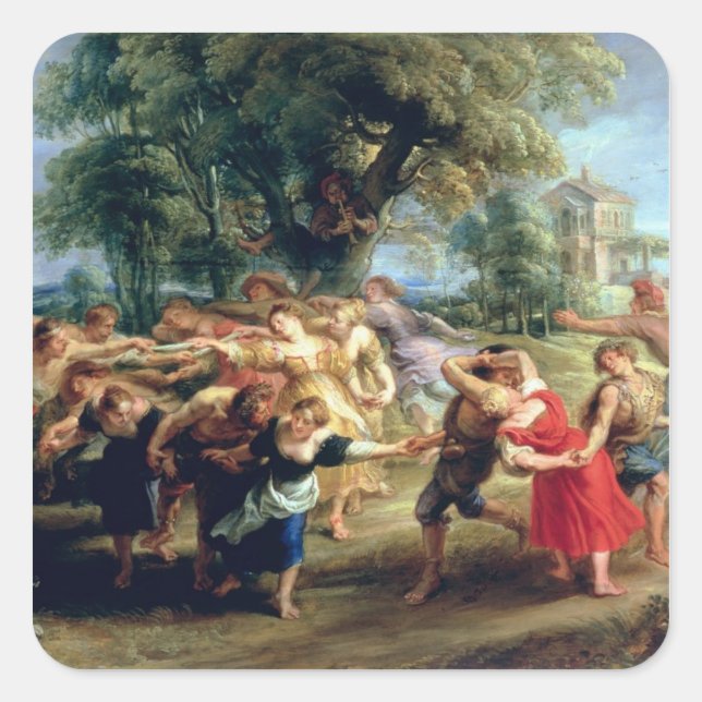 A Peasant Dance, 1636-40 Square Sticker (Front)