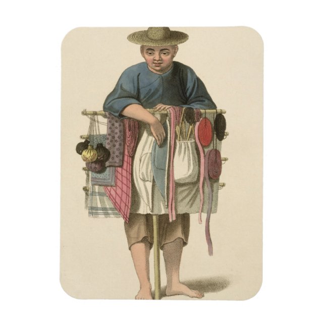 A Pedlar, plate 17 from 'The Costume of China', en Magnet (Vertical)