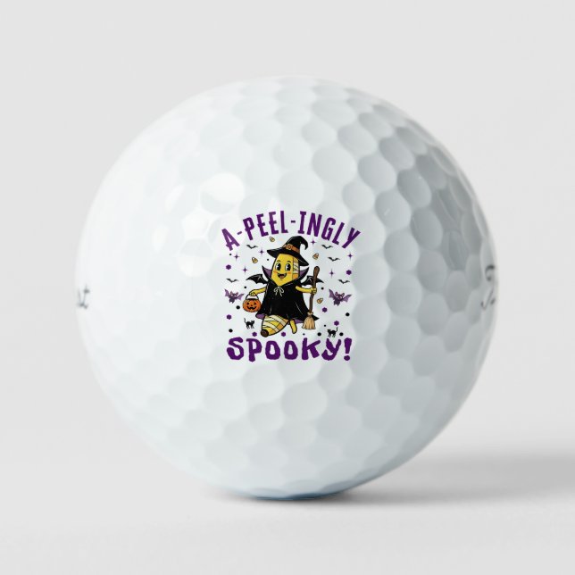A-peel-ingly Spooky Halloween Banana Design Golf Balls (Front)