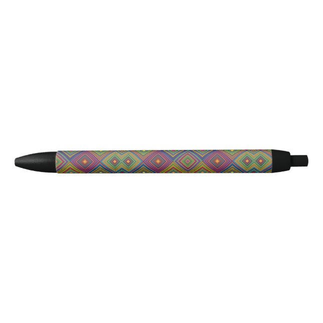 A pen with a colourful geometric pattern  (Front)