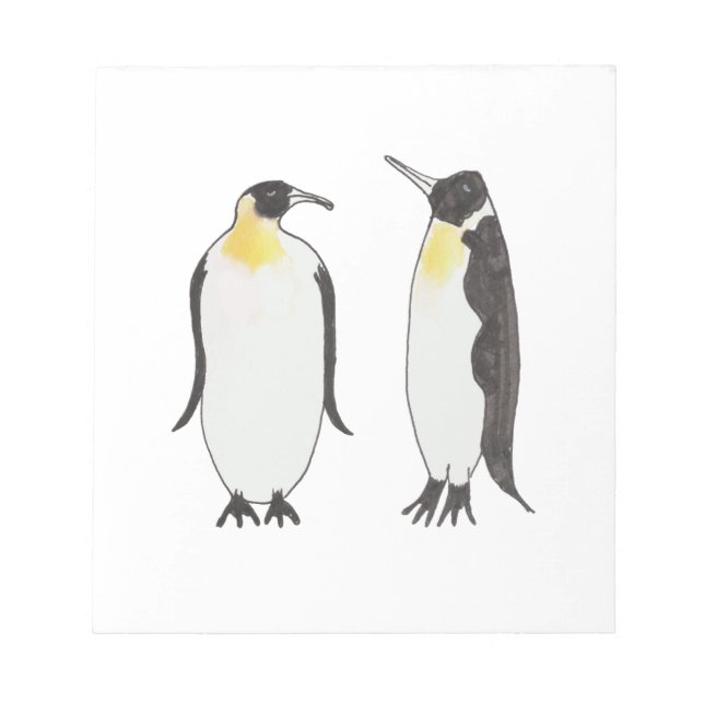 A Penguin Couple  Ink Drawing Notepad (Front)
