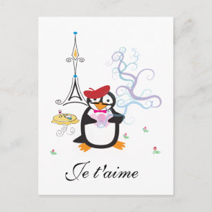 A Penguin in Paris Postcard