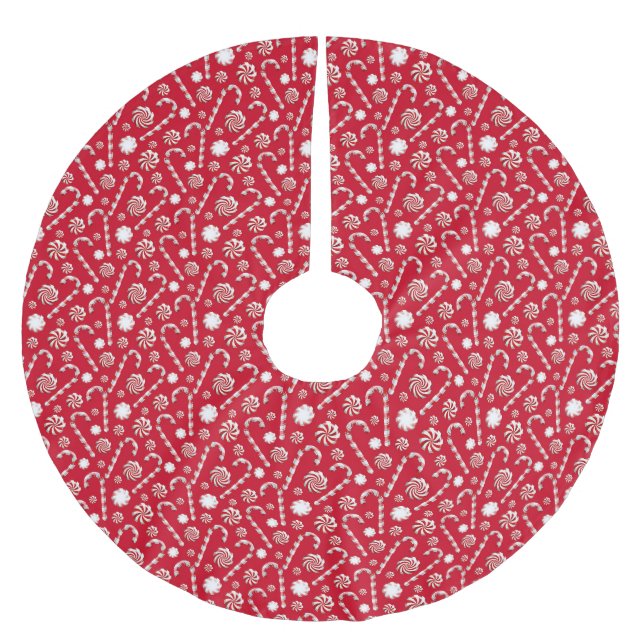 A Peppermint Spice Series Design 1  Brushed Polyester Tree Skirt (Front)