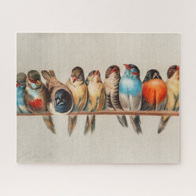 A Perch of Birds by Hector Giacomelli Jigsaw Puzzle (Horizontal)