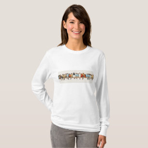 A Perch of Birds Vintage Finch Illustration, 1880 T-Shirt