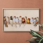 A Perch of Birds Vintage Watercolor  Poster<br><div class="desc">Hector Giacomelli (April 1, 1822 in Paris – December 1, 1904 in Menton), was a French watercolorist, engraver and illustrator, best known for his beautiful Bird Art pieces and illustrations. This beautiful illustration of A Perch of Birds Poster is perfect for adding a Vintage touch to any space at home....</div>