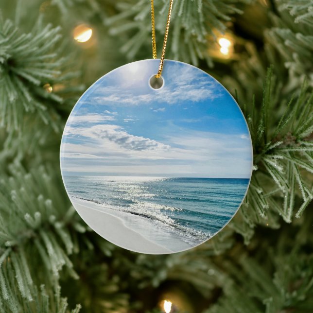 A Perfect Beach Day My Happy Place Christmas Ceramic Tree Decoration (Tree)