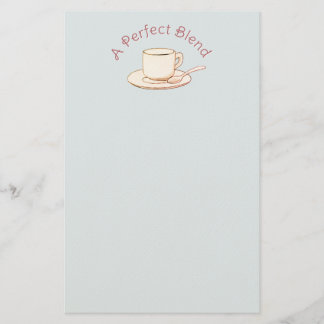 A Perfect Blend Elegant Cream Coffee Cup Stationery