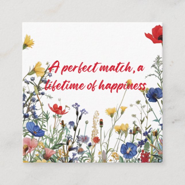 A perfect match, a lifetime of happiness enclosure card (Front)