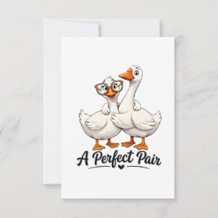 A Perfect Pair Cute Ducks Love Design Thank You Card