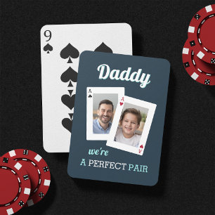 A Perfect Pair Dad & Child Photo Playing Cards