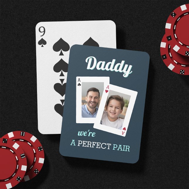 A Perfect Pair | Dad & Child Photo Playing Cards (Creator Uploaded)