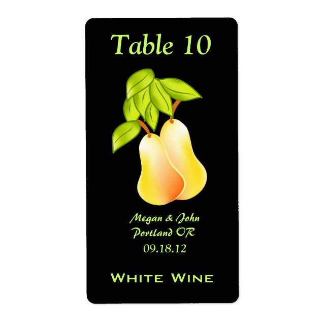 A Perfect Pair Fall Wedding Wine Label (Front)