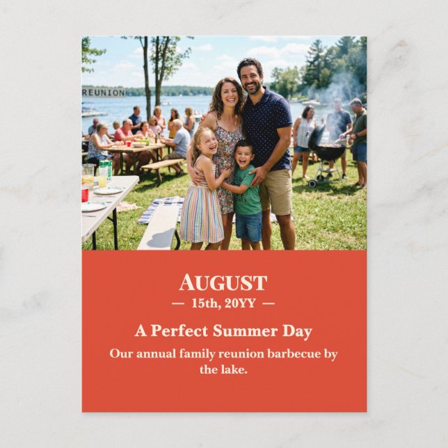 A Perfect Summer Day August Memory Photo Postcard (Front)