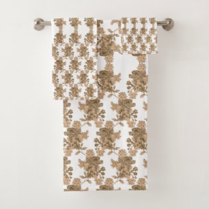 A perfectly symmetrical reflection of a mountain l bath towel set