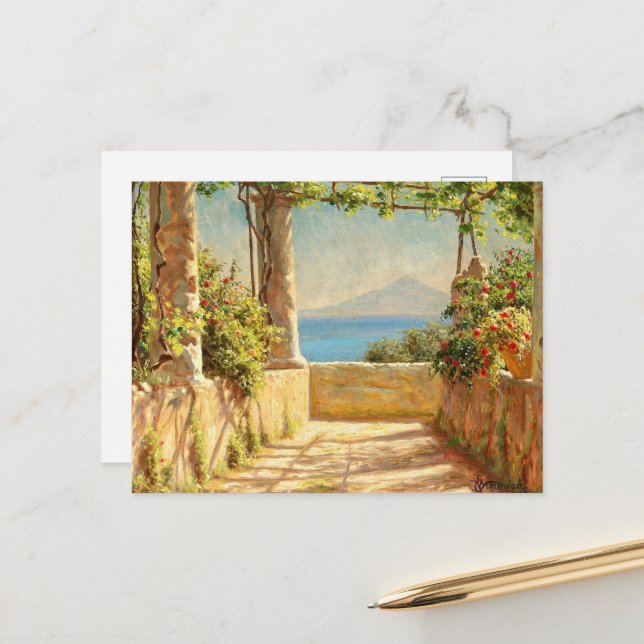 A pergola on Capri, Emil Wennerwald  Postcard (Front/Back In Situ)