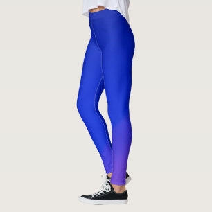 A person wearing vibrant blue leggings