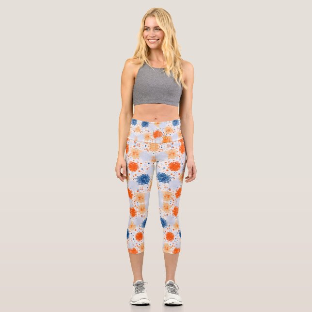 A person wears colourful leggings (Front)