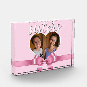 A personalized heart template - sisters photo block
