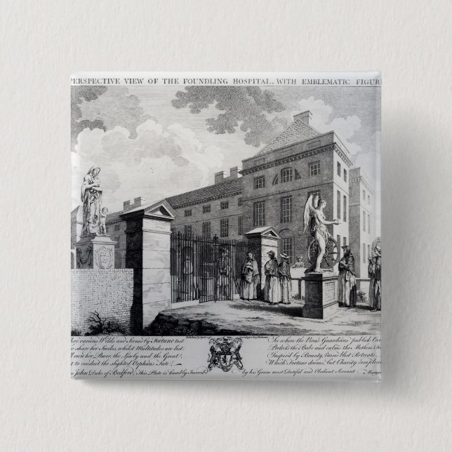 A perspective view of the Foundling Hospital 15 Cm Square Badge (Front)