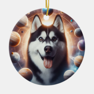 A PET in space Ceramic Tree Decoration